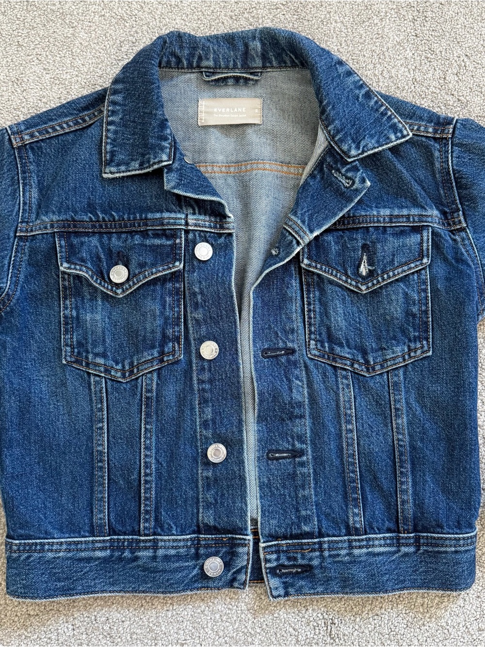 Everlane Cropped Blue Denim Jean Jacket